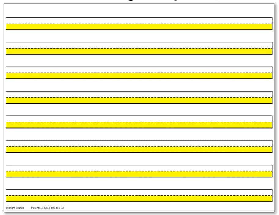 Dysgraphia Writing Paper | Adaptive Highlighted Handwriting Practice Paper:  Visual Cues with Colored Lines and Left Margins for Kids
